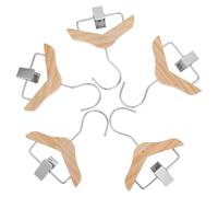 SOLUSTRE 5pcs Wooden Mini Clothes Hangers with Pants Clips for Nursery Use Solid Wood Burr-free Surface Prevent Pants from Slipping Compact Storage Solution