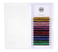 SOLUSTRE 6 Pairs Glitter Colored Fake Lashes Curl Eyelash Extensions for Cosplay Halloween Party Makeup Exaggerated Fiber Eyelashes DIY Eye Makeup Supplies Random Color