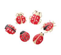 SOLUSTRE 6 Pcs Cartoon Animal Enamel Pin Sets Cute Alloy Lapel Badges Sturdy Enhances Shirt Style for Bags Jackets Assorted Color Ladybug Shape
