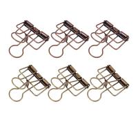 SOLUSTRE 6 Pcs Professional Metal File Clips Organizing Clamps 1.57x1.38x0.94in Multi-Functional Bind Stacks of Loose Paper for School and Home Use by Students and Teachers Random Color