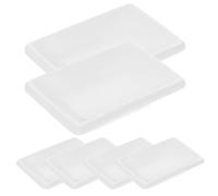 SOLUSTRE 6 Pcs White Ceramic Rectangular Snack Serving Trays Japanese-Style Appetizer Sauce Dishes Resistant to Breakage Versatile for Everyday Use and Gathering