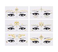 SOLUSTRE 6 Sheets Water Transfer Face Tattoo Stickers for Day the Dead Festival, Shorten Makeup Time and Fit to Face, Temporary Decals for Music Festival Party Supply