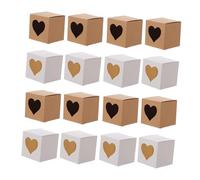 SOLUSTRE 60pcs Kraft Paper Heart-shaped Boxes with Window Square Elegant Packaging Boxes for Bake Sale and Party Sturdy Kraft Candy Cake Random Color