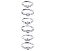 SOLUSTRE 6pcs Adjustable Moonstone Couple Rings for Lovers Angel Demon Design Fashionable Index Finger Jewelry for Women Matching Stylish Rings