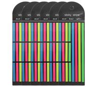 SOLUSTRE 6pcs Assorted Colour Fluorescent Highlighter Tape Strips Made of Pet Material, Exquisitely Crafted Long and Short Page Markers for Highlighting Important Sentences and Making Notes