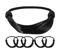 SOLUSTRE 6pcs Black Hair Rope for Women, Korean Style Invisible Hold Elastic Hair Ties with Secure Grip, Lightweight and Fashionable Design for Daily Wear and Parties