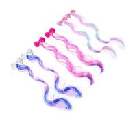 SOLUSTRE 6pcs Bow Hair Clips Set with Duckbill Clip Glossy Bow-knot Hair Barrettes for Kids Silver Pink and Rose Red and Costume Accessories