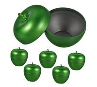 SOLUSTRE 6pcs Christmas Apple Tin Containers Metal Candy Jars Decorative Food Storage Tins for Holiday Party Favors Wedding Gifts Festive Seasonal Packaging
