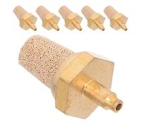 SOLUSTRE 6pcs Copper Fog Machine Nozzle with Oil Tube and Bubble Stone Filter, Brass Pneumatic Air Exhaust Muffler Silencer for Fog Machine Accessories, Easy Installation for Different