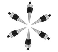 SOLUSTRE 6pcs DIY Vacuum Wine Bottle Stoppers Reusable Alloy Wine Savers for Creative Designs Home Parties Weddings and Holidays