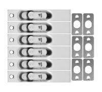 SOLUSTRE 6pcs Door Bolt Latch Security Door Latch Stainless Steel 304 Concealed Flush Bolt Easy Install Silver DIY Enthusiasts and Professional Installers