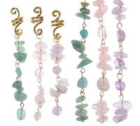 SOLUSTRE 6pcs Dreadlock Hair Charms Hair Braid Accessories Alloy Jade Material Elegant Charming Style Easy and Convenient to Decorate Suitable for Moms and Daughters Holidays Shows