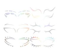 SOLUSTRE 6pcs Face Tattoos Stickers Eye Makeup Stickers 7.07x6.09x0.39in Temporary Convenient to Use Paper Transfer Adhesive for Women Night Party Festival Assorted style