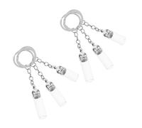 SOLUSTRE 6pcs Glass Essential Oil Bottles Keychain Lightweight Clear Storage Jars Hanging Pendants Small Decorative Perfume Bottle Charms for Aromatherapy