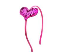 SOLUSTRE 6pcs Glitter Sequin Heart Headbands Lightweight Fabric Wrapped Love Shape Hair Accessories for Women Birthday Party Favor