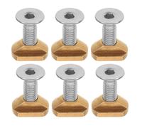 SOLUSTRE 6pcs Hydrofoil Track Nut with Screw Set for Surfboard and Hydrofoil Track, Brass and Stainless Steel Construction with High Strength Connections, Precision Engineering for Marine