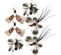 SOLUSTRE 6pcs Interactive Cat Teaser Replacement Feather Wand with Bells for Indoor Cats Plastic Material and Exercise