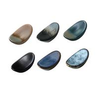 SOLUSTRE 6Pcs Japanese Style Ceramic Chopstick Rests Solid Tableware Holders for Chopsticks Spoon Forks Kitchen Utensil Racks Home Adornments
