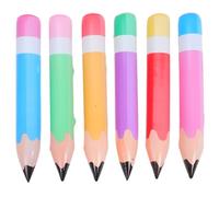 SOLUSTRE 6PCS Jumbo Inflatable Pencil Balloons for Back to School Classroom Decoration Quick Inflate PVC Lightweight Hanging Party Supplies Bright Multi-color for Graduation and Learning