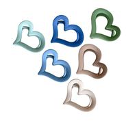 SOLUSTRE 6pcs Medium Heart Shape Hair Claw Clips for Women Acrylic Decorative Hair Accessories for Thick Curly Multi-color for Daily and Party Use