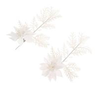 SOLUSTRE 6pcs Pine Branch Clip Flowers, Six Pack Artificial Decorations | PE Material with Glitter Powder, Bright Blooms, Effortless Hanging, Suitable for Wreaths, Napkins, Cake Boxes and Crafters