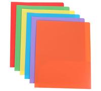 SOLUSTRE 6pcs Plastic Folder with Prongs A4 Size Two Pocket File Folders with Dual-Page Clamp Design for Office Organization and Presentations Large Capacity Storage Assorted Colour