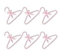 SOLUSTRE 6pcs Plastic Girl Hangers Small Size Design Clothes Hangers with Support Bar Prevents Deformation for Closet and Nursery Organization