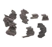SOLUSTRE 6pcs Resin Mini Stone Steps for Historical Themed Train Layouts and Diorama Models, Easy to Install Vintage Style with Antique Stone Texture to Enhance Visual Effects