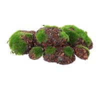 SOLUSTRE 6pcs Simulated Mossy Stones for Micro Landscape DIY Decoration, Foam and Pvc Material, Realistic Green Sphere Shape Suitable for Fish Tank and Office Ornament