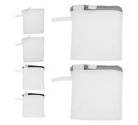 SOLUSTRE 6pcs Small Mesh Laundry Bags for Fine Textiles and Garments, Anti-stick and Freshness Retained, Polyester Fabric with Zipper Closure, Suitable for Washing Machine Use
