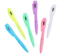 SOLUSTRE 6pcs Time Clock Ballpoint Pen with Digital Clock for Exams Plastic