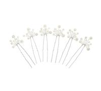 SOLUSTRE 6pcs U Shaped Pearl Hair Pins for Bride, Elegant Alloy and Abs Beads Decorative Hairpin Set, Easy to Carry Wedding Hair Accessories for Engagement and Party