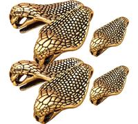SOLUSTRE 6pcs Vintage Brass Snake Charms Key Chain Charms Retro Pendants for DIY Adornment and Crafting, Golden Snake Shape Suitable for Bracelet and Keychain Making