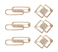 SOLUSTRE 6pcs Waist Tightener Clips for Dresses and Collars, Alloy Material with Antislip Design and Elegant Golden Finish, Oval and Shape, Skirt Adjuster for Women