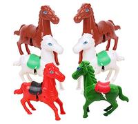 SOLUSTRE 6pcs Wind Up Horse for Creative Clockwork Jumping Animal Figures Random Color Stimulate Hand Eye Coordination Fun Party Supplies and Gifts Random Color