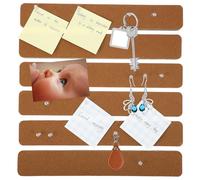 SOLUSTRE 6pcs Yellow Felt Strip Pin Board Set with 50 Push Pins in Box, Self-Adhesive Tack Board for Office and Home Bulletin Wall Display