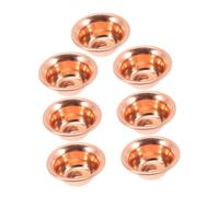 SOLUSTRE 7pcs Copper Bowl Buddha Offering Bowl Ritual Smudge Dish Candle Trays for Buddhist Meditation Supplies Worship Temple Desktop Decor