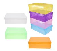 SOLUSTRE 7Pcs Stackable Sneaker Boxes with Flip Cover Plastic Shoe Storage Organizer for Men Women Multi Color Space Saving Shoe Container