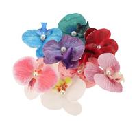SOLUSTRE 8pcs Artificial Flowers Hair Clips Tropical Orchid Floral Hair Pins with Comfortable Fit and Realistic Design for Women and Beach Outings Accessories