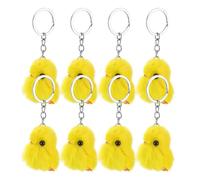 SOLUSTRE 8pcs Cute Yellow Chick Keychain Plush Accessories Soft Texture Mini Chicken Key Ring Charm for Car Keys and Easter Party Favors Versatile Decoration