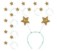 SOLUSTRE 8pcs Five-pointed Star Headband Sequined for Women Sparkle Star Hairband Glittering Halloween Headbands for Girls Festival Outfit Hair Accessories