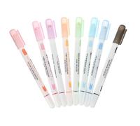 SOLUSTRE 8Pcs Multi-color Curve Pens Double-ended Floral Markers for Journaling Scrapbooking DIY Crafts Note Taking Supplies for Students and Adults