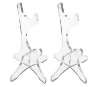 SOLUSTRE Acrylic 2-tier Flute Stand 1 Pair Musical Instrument Rack Desktop Display Holder for Bamboo Flute Soprano Recorder Clarinet Storage