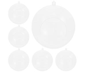 SOLUSTRE Acrylic Globe Air Plant Holders Hanging Terrarium Containers One Side Opening Design 6pcs Providing Plenty of Air for Healthy Growth, for Home and Shopping Mall Decor