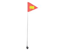 SOLUSTRE Adjustable 5.3ft Bicycle Safety Flag with Reflective Orange Triangular Polyester Flag and Metal Pole for Stable Visibility during City Commutes and Hospitals