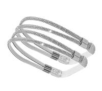 SOLUSTRE Adjustable Elastic Anti-Loose High Heel Shoe Straps with Buckle Detachable Women’S Shoe Straps for Secure Fit Silver Grey Rhinestone Decorative Heel Bands