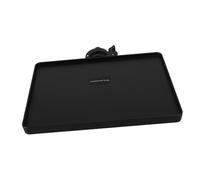 SOLUSTRE Adjustable Streaming Sound Card Tray Thickened Design with Higher Edges, for Holding Gadgets with Clip-on Microphone Stand Clamp, Height Adjustable Abs and Metal Material