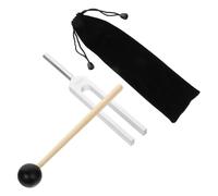SOLUSTRE Aluminum Alloy 528hz Tuning Fork Set for Meditation and Stress Relief with Hammer Silver Vibration Healing Therapy Instrument for Chakra Balancing