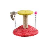 SOLUSTRE and Cat Climbing Frame Triangular Base with Plush Fuzzy Spring Rat Easy to Assemble Cat Climbing Post Protecting Furniture Random Color