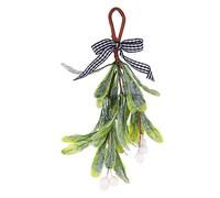 SOLUSTRE Artificial Hanging Stem with Bow Reusable Christmas Decoration Branch for Wreaths Trees and Vases Fake Holiday with Ribbon for Festive Home Display